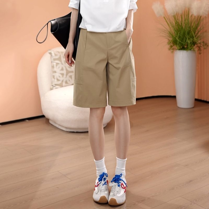 Women's Summer Thin Work Shorts 2026 Elastic Waist Cloud Soft Cotton Wide-Leg Loose A-Line Casual Knee-Length Shorts Women's Summer Thin Work Shorts 2026 Elastic Waist Cloud Soft Cotton Wide-Leg Loose A-Line Casual Knee-Length Shorts