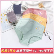  Pregnant womens underwear womens pure cotton summer thin section late pregnancy high waist support belly plus size 200 kg early pregnancy shorts to wear inside