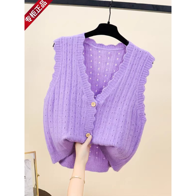 Vest Cardigan for Women 2025 New Wool Sweater Knitted Top Outerwear Sweater Vest Spring and Autumn Coat