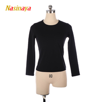 Forno 4 color custom figure skating suit training long sleeve T-shirt pure black children adult clothing brocade grinding