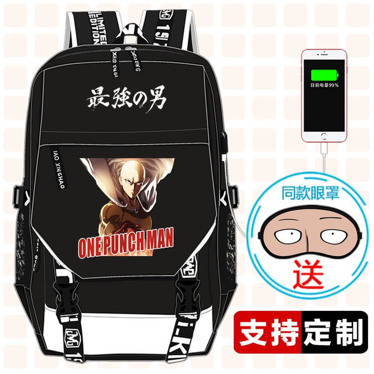 One Punch Man School Bag One Hit Nam giáo viên Saitama Tornado Hiệp hội anh hùng Hoạt hình hai chiều Ba lô ngoại vi - Carton / Hoạt hình liên quan