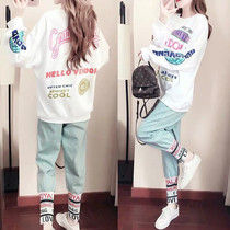 Pregnant womens spring clothing suit fashion models 2022 springtime new ocean gas and hot moms go out for a big code two sets of spring and autumn