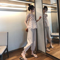 Pregnant Women summer suit fashion models 2021 summer pregnancy new foreign style pregnant women tide hot mom out two sets