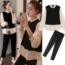 Pregnancy Woman Clothing Autumn Clothing Out Suits Fashion Models 2021 New Online Red Shirt Blouses Pregnant Women With Dress Spring And Autumn