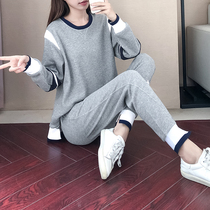 Pregnant Woman Spring Clothing Suit Fashion style Han version Loose Clothing Foreign Air Tide Hot Mother Go Out Sports Suit Big Code Two Sets