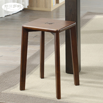 Solid Wood square stool home adult high bench living room table stool creative modern simple dressing stool bench round stool