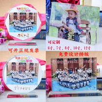 Crystal octagonal trophy custom graduation photo custom souvenir students souvenir custom lettering