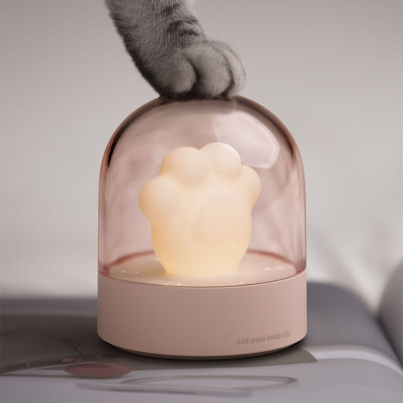 (Zero To 100) Cat Paw Small Night Light Led Atmosphere Light Energy Saving Charging Bedroom Bedside Music Birthday Gift