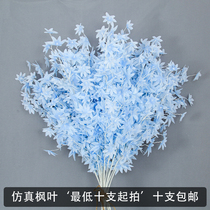 Wedding ceiling simulation flower hanging wedding Leaf Hotel cherry blossom autumn decoration floral Maple Leaf dark blue fake flower