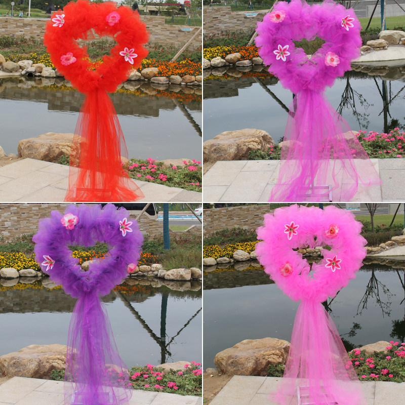 New heart-shaped finished road Citation Road Citation Lifting Road Guide Rack Snowy Road Leading Silk Flower Arch-Taobao