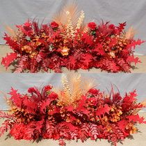 New wedding ground flower simulation silk flower finished decoration eucalyptus flower row Tai Road lead wedding flower art