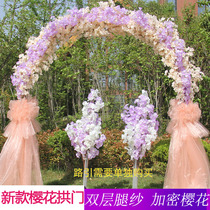 New wedding props cherry blossom door arch Flower Gate wedding Truss arch shelf wedding supplies cherry blossom branches