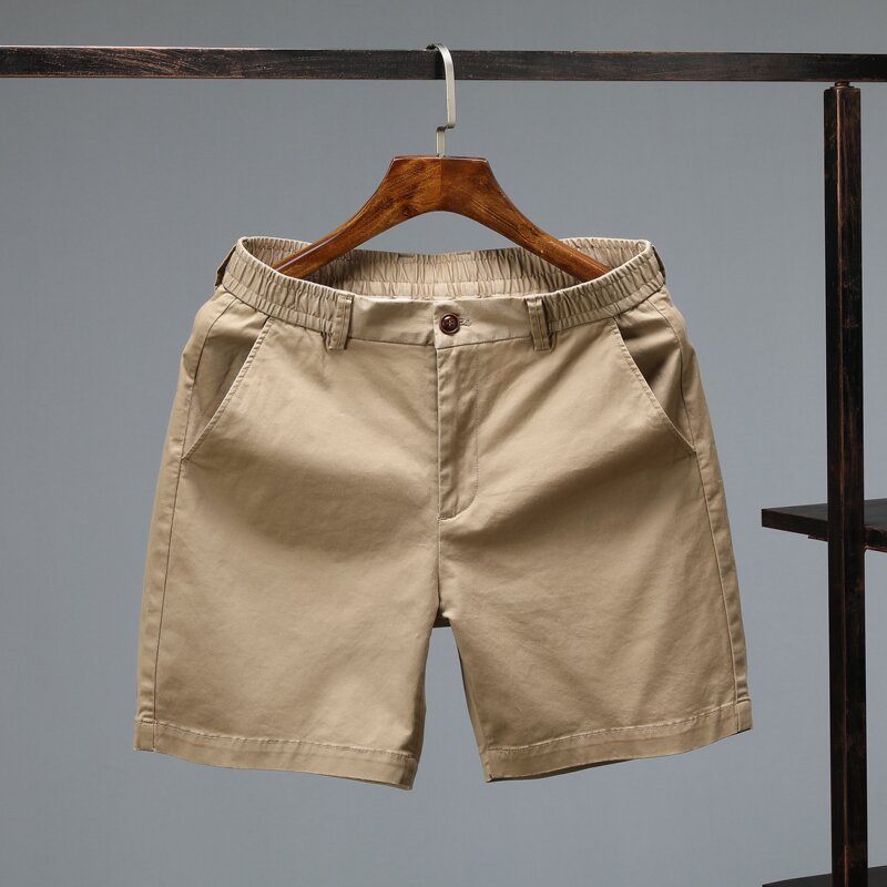2023 Popular Summer Stretchy Quarter-Length Pants, Heavy Washed Pure Cotton Men's Shorts, Loose Khaki Casual Pants