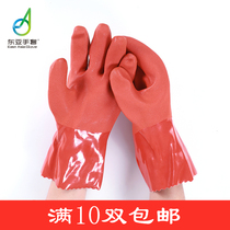 East Asia 880 pvc soaking gloves wear resistant oil - resistant rubber skin anti - waterproof cotton coat industry fishing industry