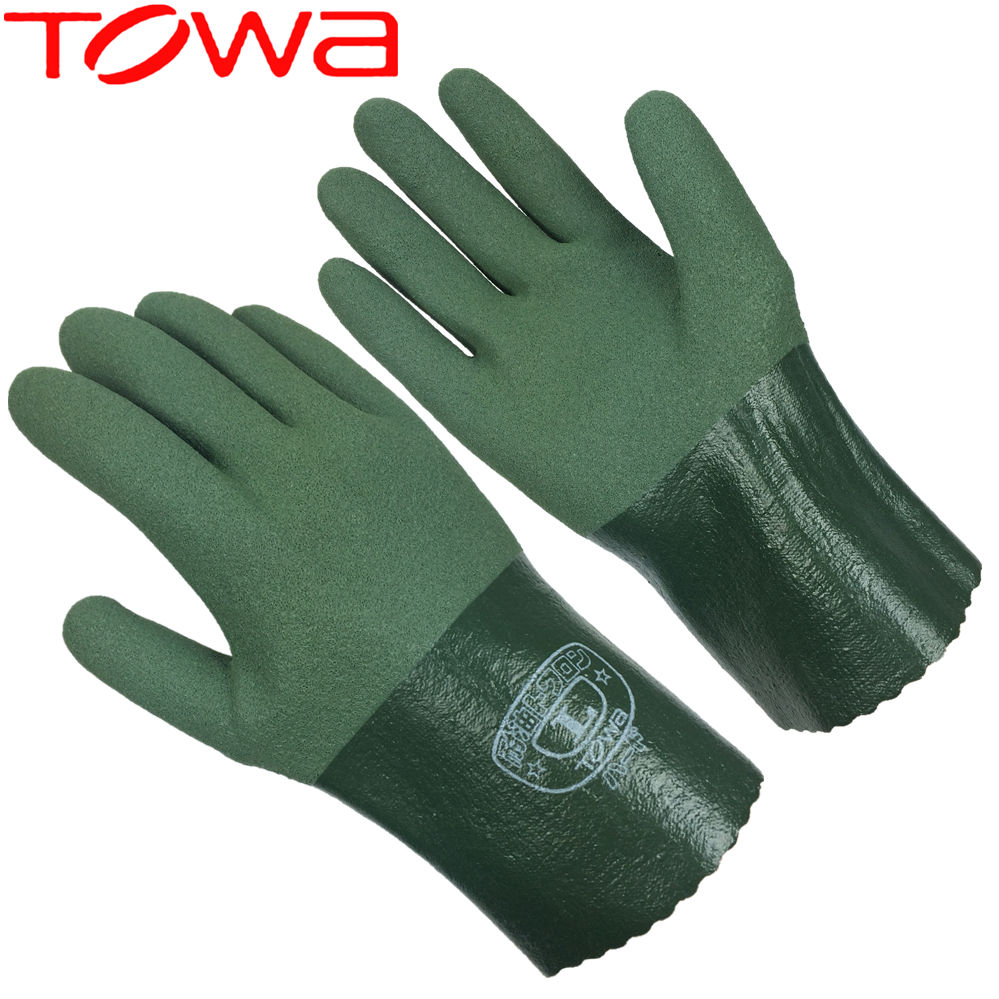 TOWA gloves 565 oil resistant fishery mining oil resistant anti - solvent nitrile rubber wear - resistant maintenance 566 length