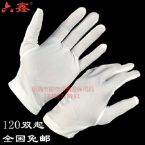 206 homework gloves polyester etiquette white cloth white nylon Lauprotect protective supplies Man playing white gloves guard