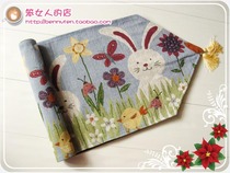 American country European vintage Mediterranean ins style placemats table flag tablecloth 33*180 cute rabbit Princess