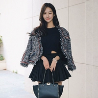 Mùa xuân 2018 mới cổng gió retro tua rua ngắn chic chic nữ nhỏ nước hoa mùa xuân và mùa thu ngắn áo khoác nữ áo phao nữ hàng hiệu