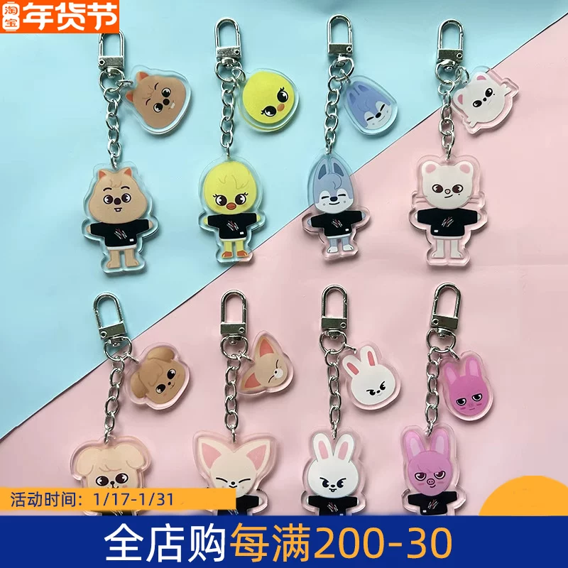 Cartoon acrylic double-sided keychain, accessory, pendant