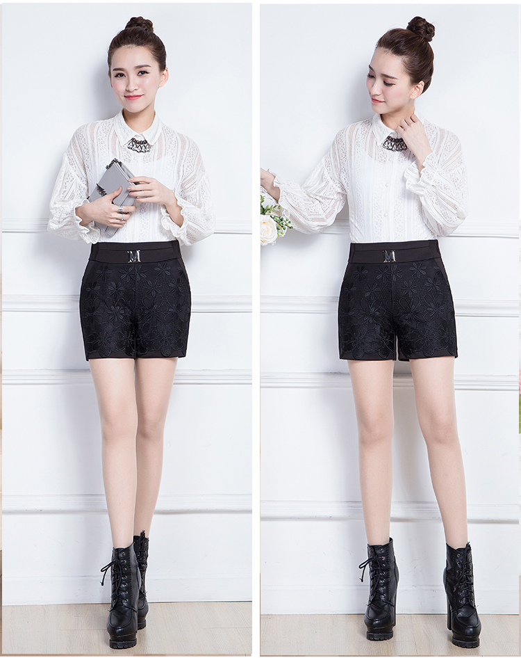 Quần short xuân hè 2018 mới dành cho nữ thời trang Hàn Quốc của những chiếc váy ren co giãn tự nhiên cho người mẹ tuổi trung niên mặc ở phía dưới quần áo thời trang nữ
