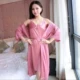 Sexy sling mùa hè băng lụa người phụ nữ trẻ phụ nữ khăn choàng tắm áo ngủ mùa hè mát mẻ lụa hai mảnh phù hợp với áo ngủ áo choàng lụa ngủ đẹp