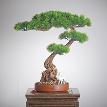 Simulation bonsai welcome pine New Chinese decoration Office living room entrance Home decoration Hotel handicraft soft decoration