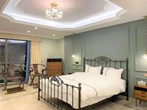 Iron bed 1 8 m iron frame bed simple modern Nordic luxury 1 5 single iron bed thickened steel pipe