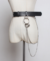 Blazer belt Women wide waist chain decoration black European and American personality trend fashion versatile retro chain belt