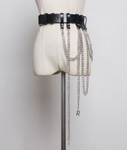 Fashion cowhide waistband womens coat waist wide belt trim dress fashionable chain detachable slacks strap