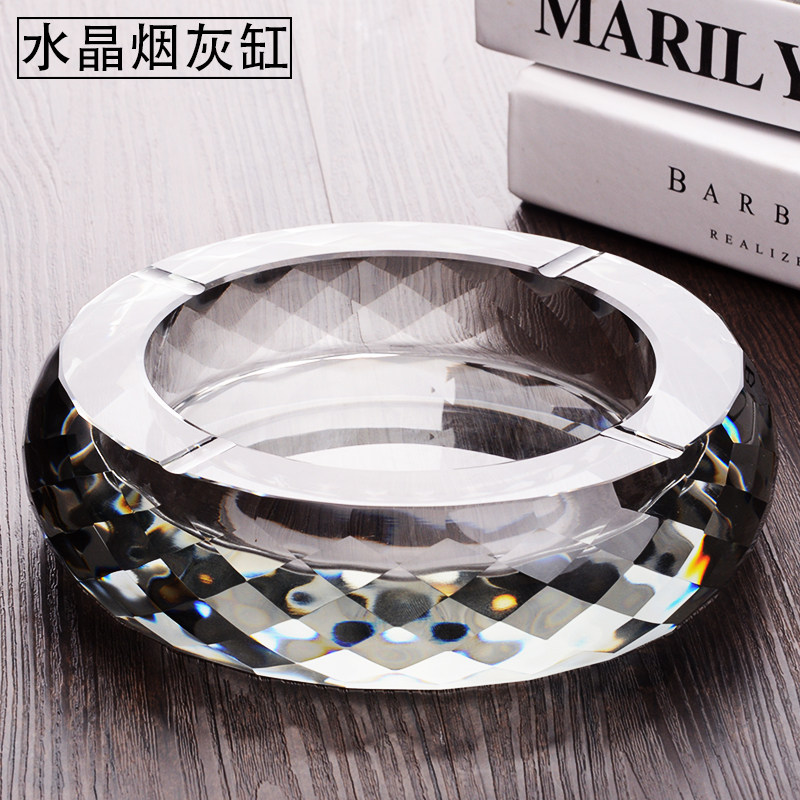 Eurostyle Tobacco Cylinders Creative Living Room Luxury personality Grand size Crystal Glass Ashtray Trend Minimalist office