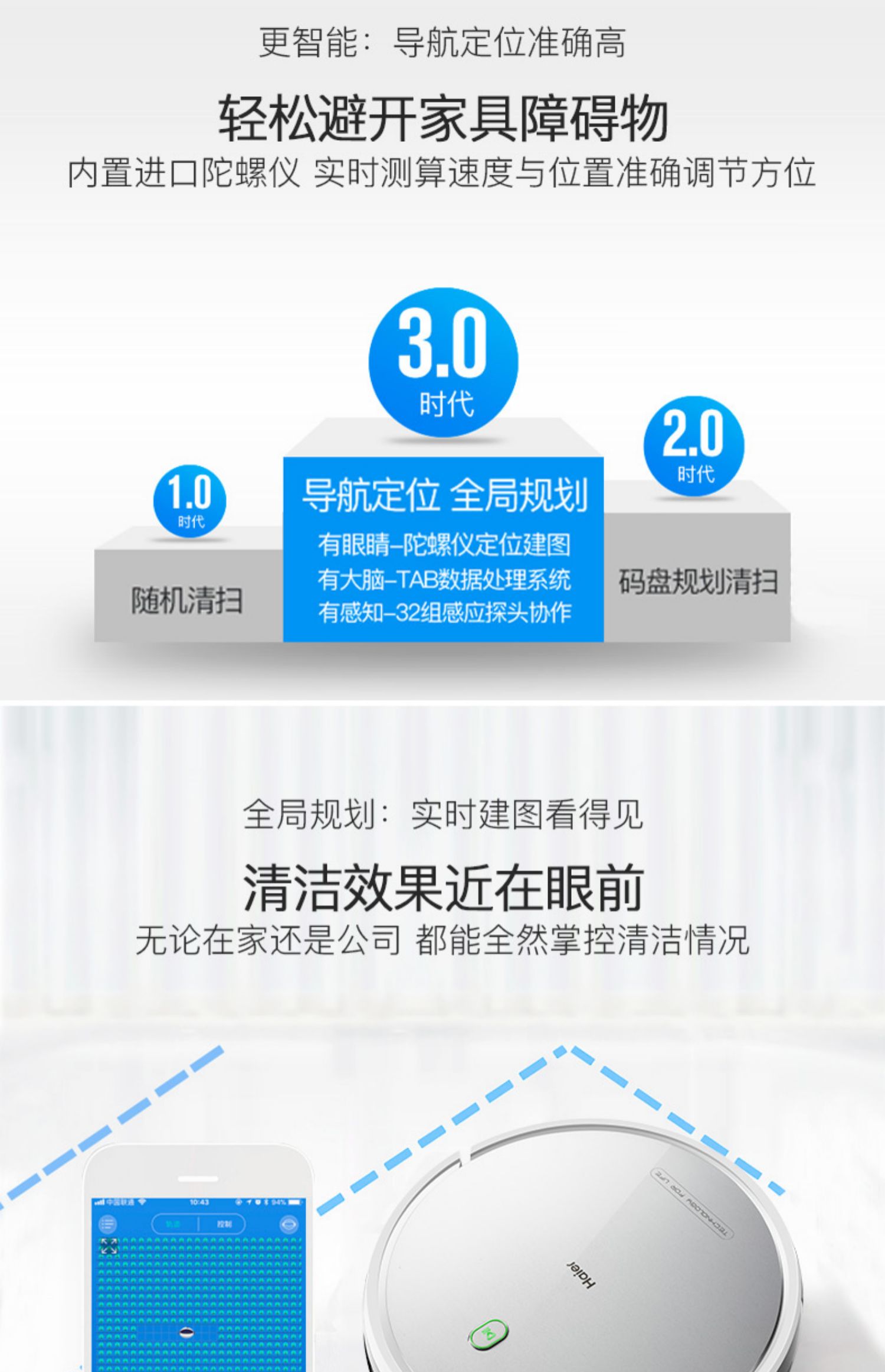 Haier 2018 mới quét robot thông minh nhà tự động lau máy hút hạt kê siêu mỏng mua máy hút bụi