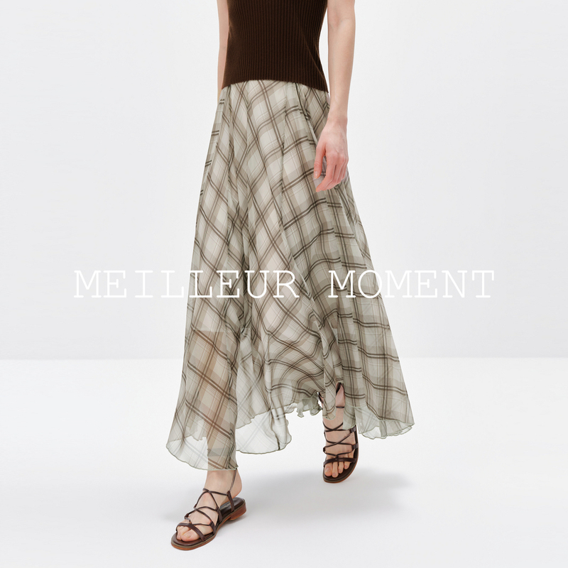 Custom Woven Fabric mm Mai Meng Flowy Large Hem A-Line Plaid Skirt, Same Style as in the Mall, New Summer Product 5g6141161 Custom Woven Fabric mm Mai Meng Flowy Large Hem A-Line Plaid Skirt, Same Style as in the Mall, New Summer Product 5g6141161