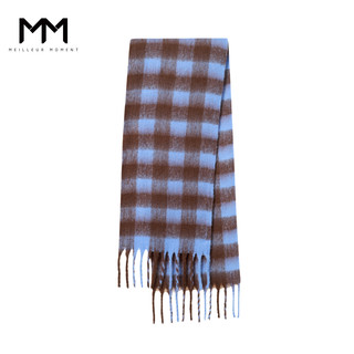 Mm Lemon Blue Scarf High-End Korean Style Atmosphere Same Style as in Shopping Malls 25 Autumn/Winter New Model 5Ga3Bw0101