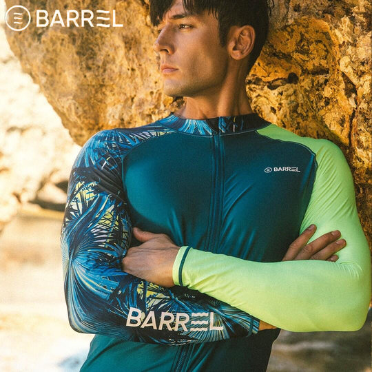 BARREL2024新款男士休闲度假户外漂流防晒速干长袖冲浪衣分体泳衣