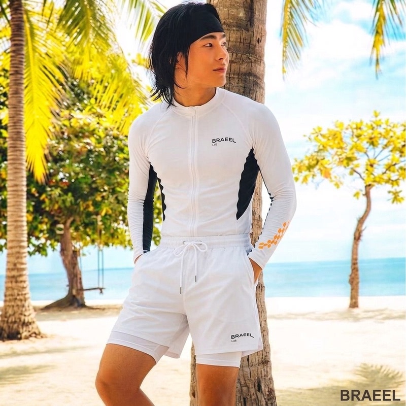 New Style Surfing Suit, Swimsuit, Sun Protection, Quick-Drying Diving Suit, Snorkeling Suit, Cardigan, Swimming Seaside Diving Suit, Long-Sleeved Shorts