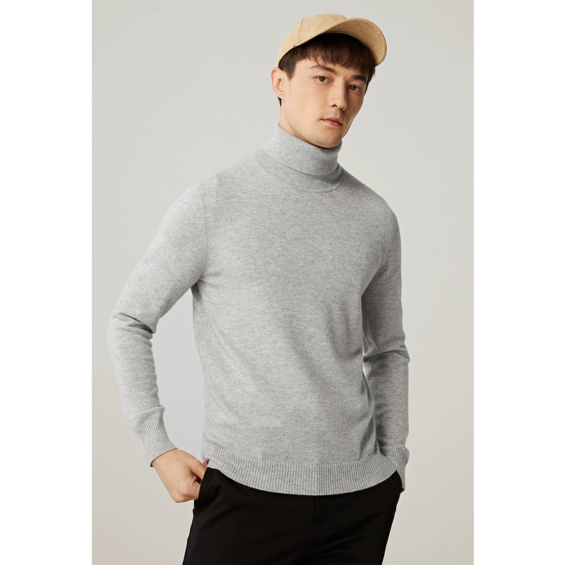 2019 thu đông mềm mại nam cổ cao áo len áo len rắn màu cashmere áo len dài tay áo len mỏng nam xu hướng - Áo len Cashmere