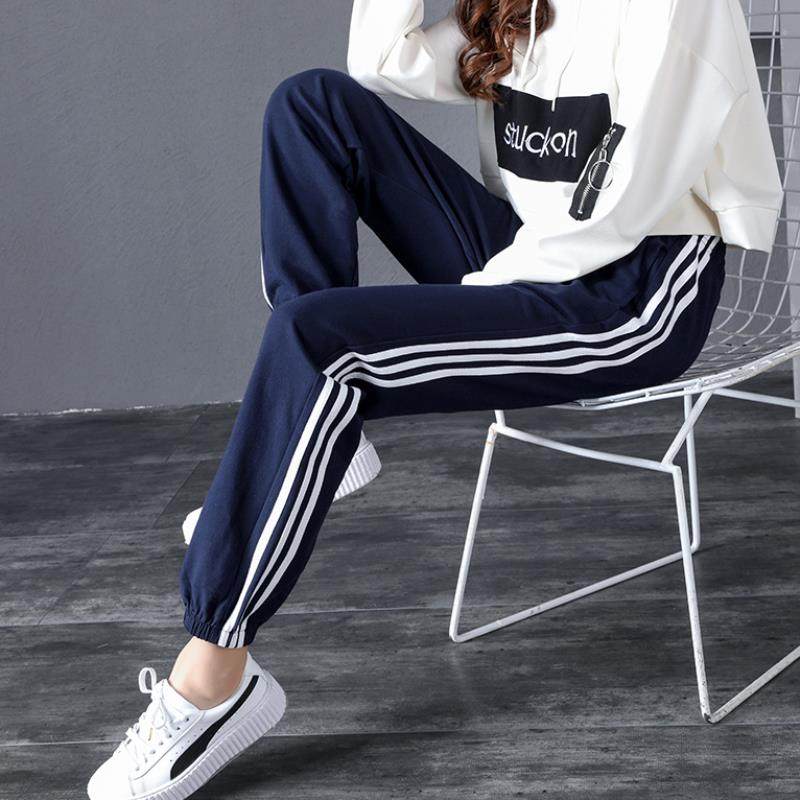 Ice silk track pants women's summer thin section loose beam feet 2020