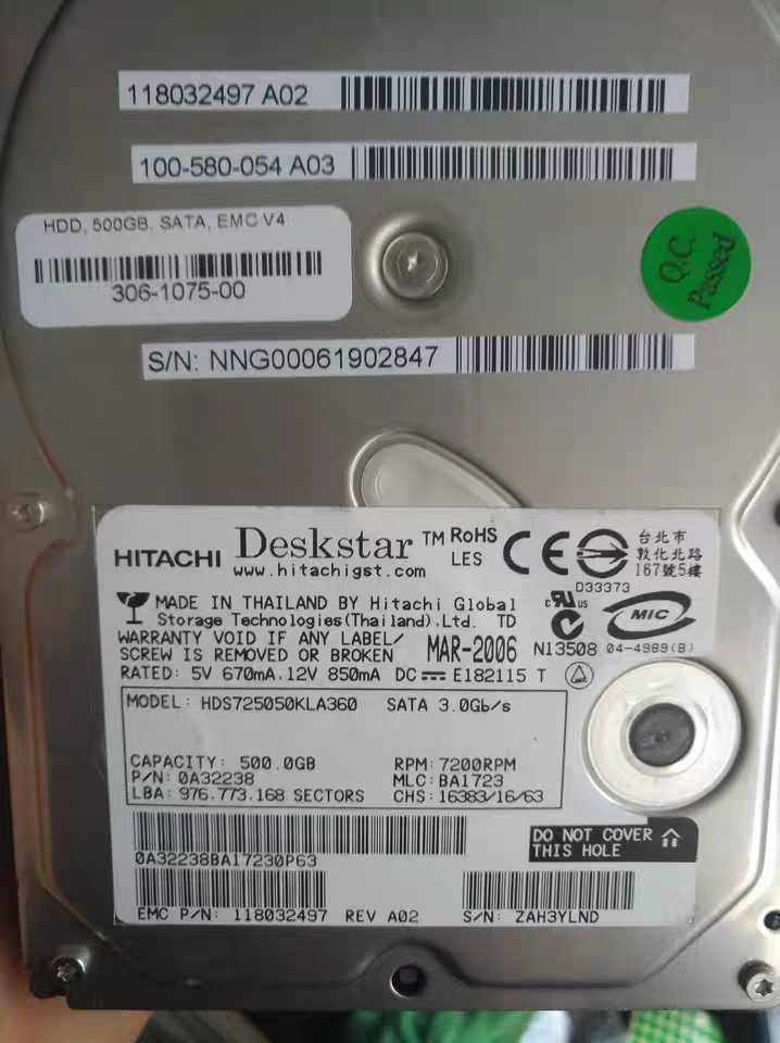 EMC100-580-053 EMC100-580-053 DMX500G7 2K SATA CENTERA SN3 MECHANICAL HARD DISC