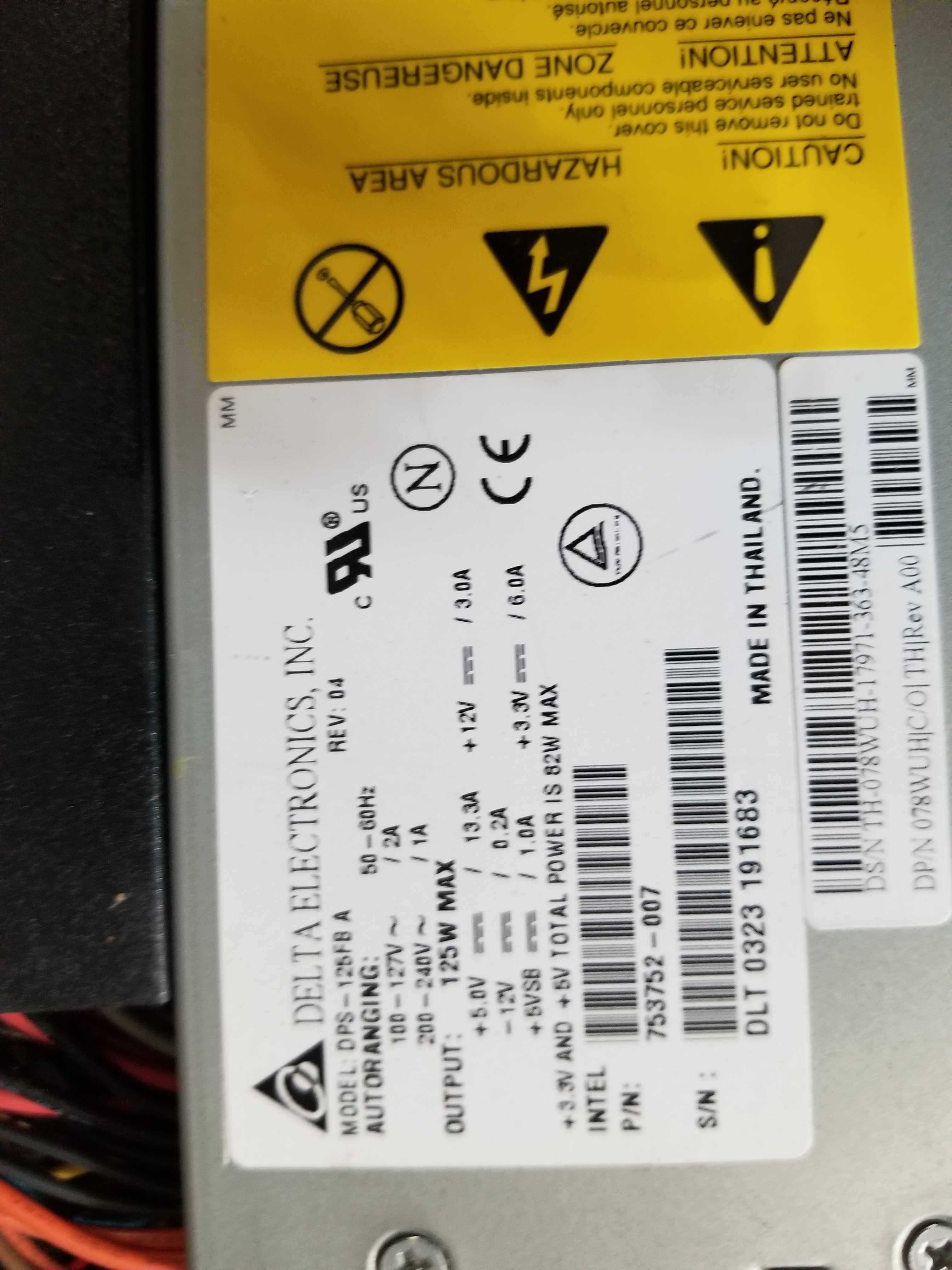 DELTA DPS-125FB A 753752-007 125W server power supply