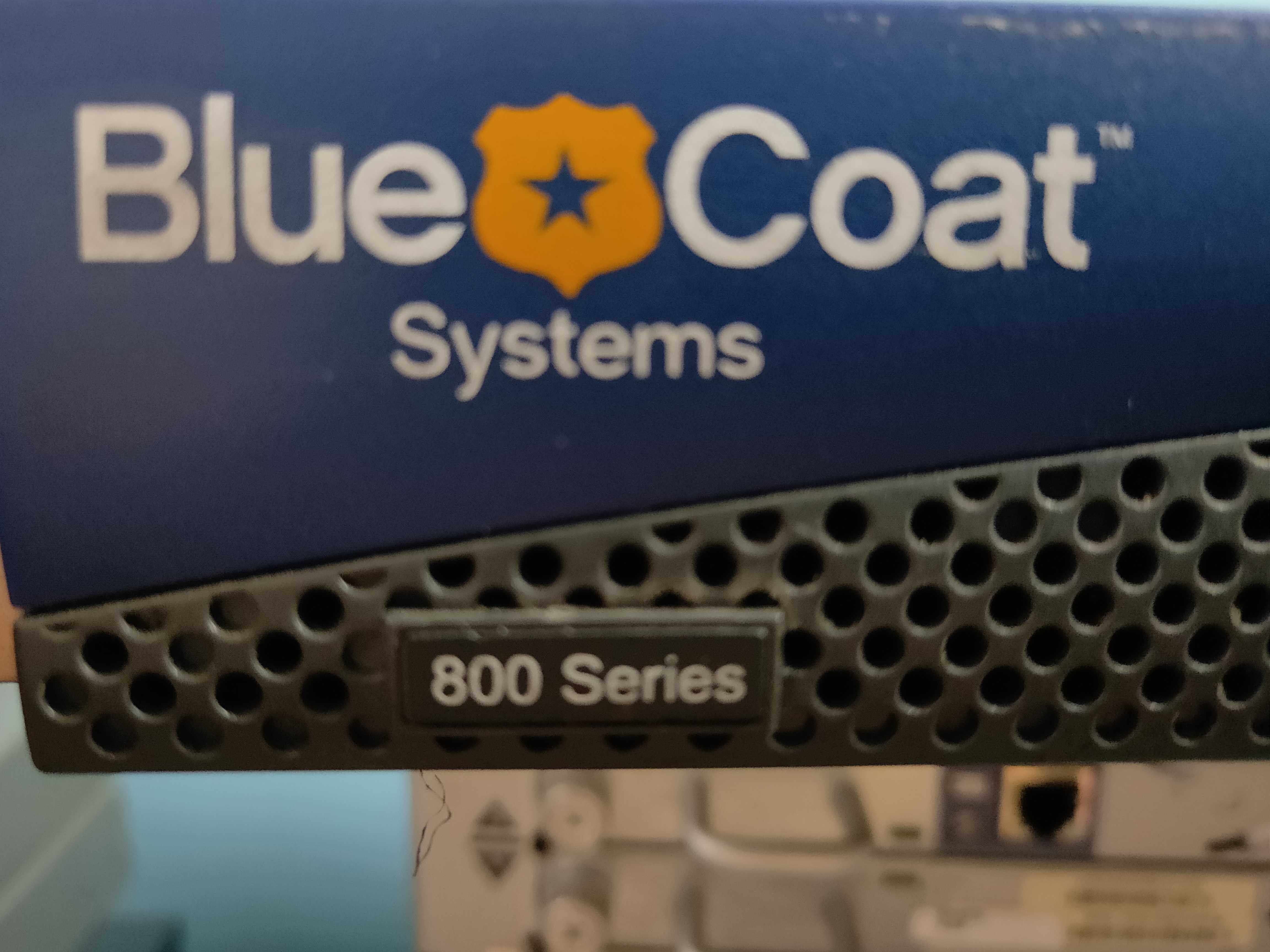 The BlueCoat 800 Series server for the first time