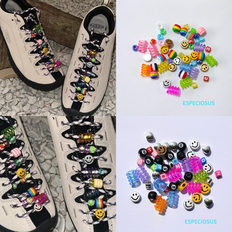 Suitable for Cohen Hiking Shoes DIY Beading Material Jewelry Accessories Smiley Spring Shoelaces Decorative Canvas Shoes Shoe Buckles