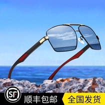 Net red face sunglasses 2021 New Tide driving mirror fishing anti ultraviolet polarized sun glasses men driving Special