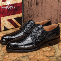 Imported crocodile leather mens leather shoes high-end belly Goodyear business banquet wedding shoes formal dress lace-up mens shoes