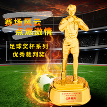 Customized football trophy excellent coach referee bonus whistle trophy competition sports custom