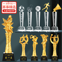 Customized trophy crystal basketball football billiards game champion MVP trophy customized school club games