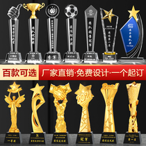 Trophy custom crystal resin metal trophy custom thumb five-pointed star basketball football company sales champion