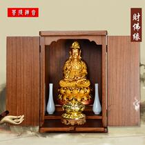 Buddhas niche for table Buddha table Home modern style Guanyins cabinet solid wood hanging wall style wall-mounted wall-mounted door