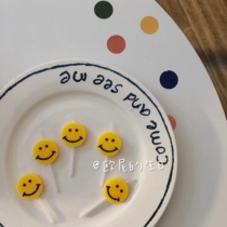 New ins Korean Smiley Face Candle smile Little Red Book Recommended Bake Cake Decorative Candles