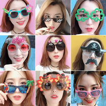  ins net celebrity glasses Hip-hop live glasses party funny glasses Birthday photo mosaic eyes