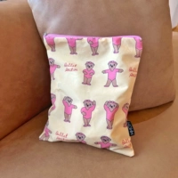 Бежевый балетный медведь сумка на молнии